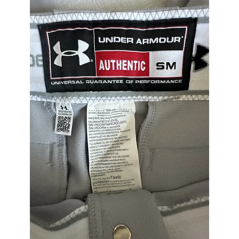 Men's UA Grey baseball knickers W/‎ Blue Stripe - Size Small